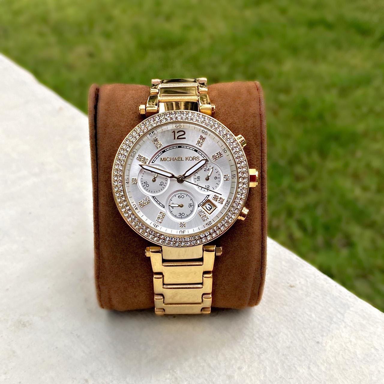 Michael Kors MK5354 White Dial gold chain women's watch