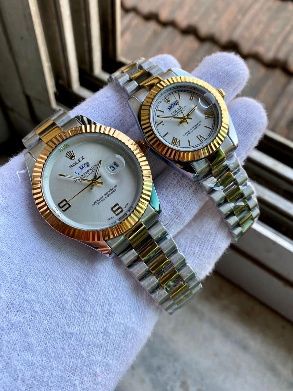 Rolex chain couple watches