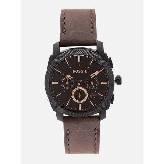 Fossil chronograph Black Dial pure leather men's Analog Watch FS4656