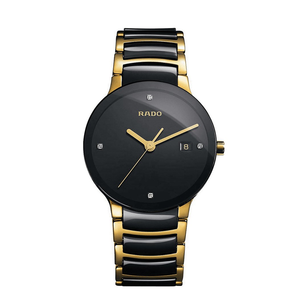 Rado centrix couple watch gold black chain