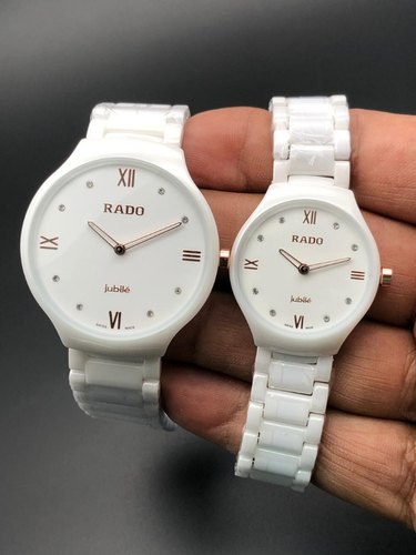 Rado couple ceramic white colours watches