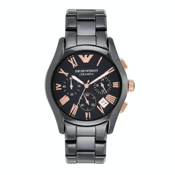 Emporio Armani full black ceramic men's watch
