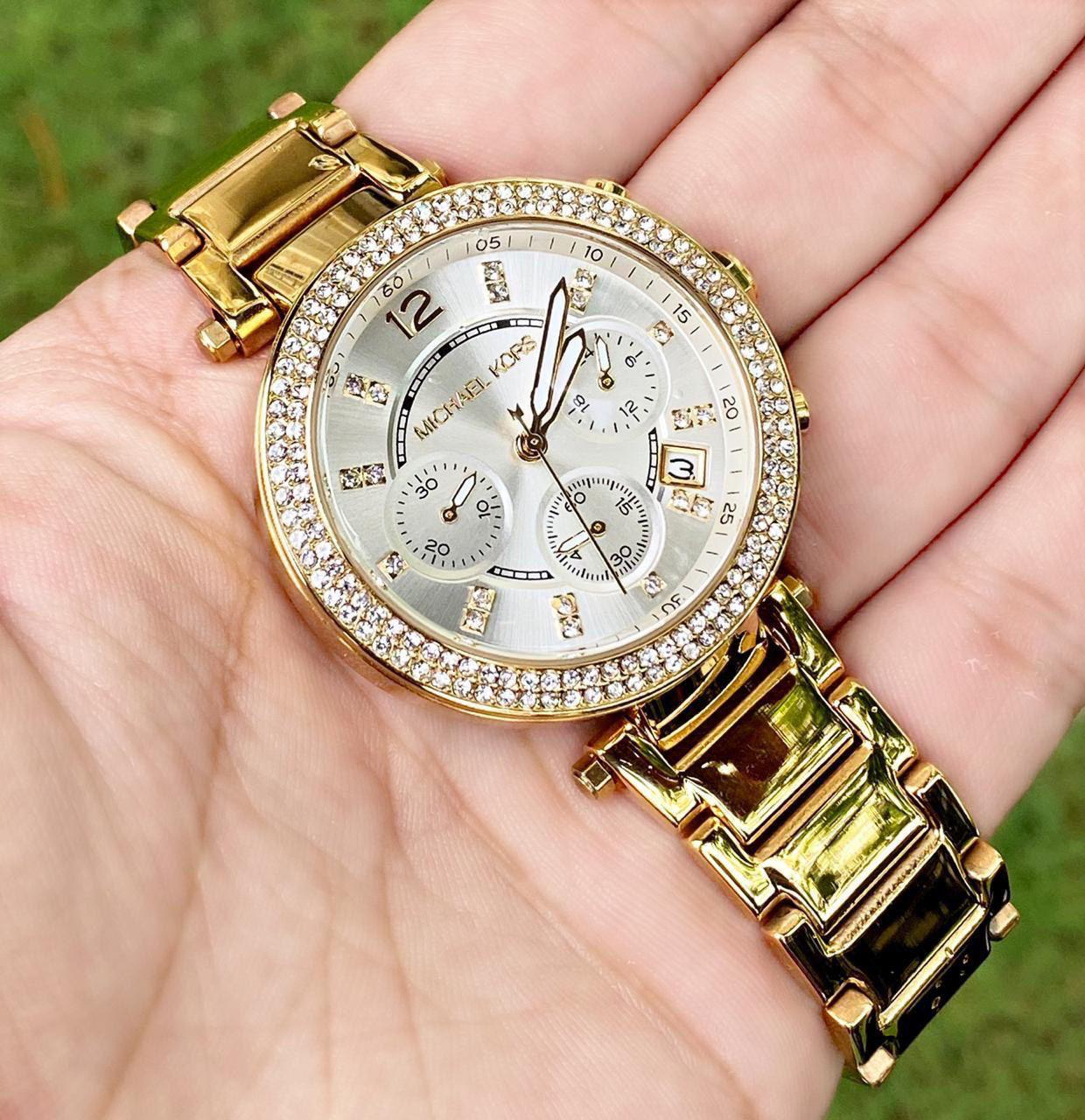 Michael Kors MK5354 White Dial gold chain women's watch