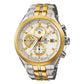 Casio Edifice Chronograph Men’s Watch With Silver Gold Color & Stainless Steel Strap ED426