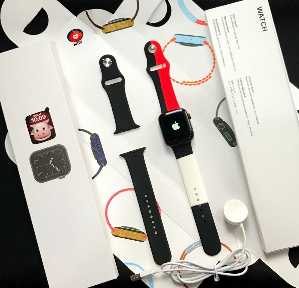 Apple i watch swreis 7 on/off apple logo with colourful belt