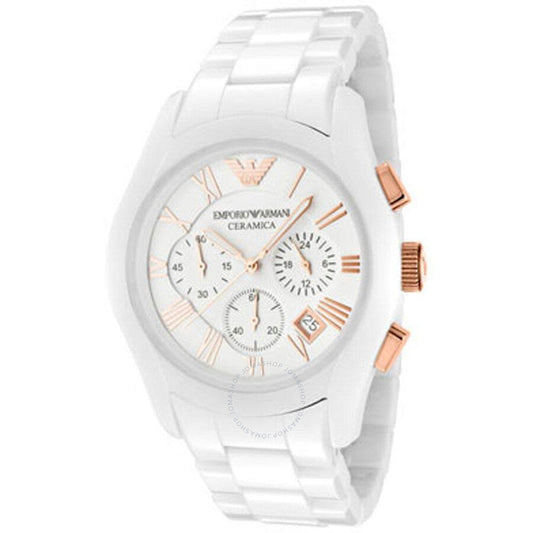 Emporio Armani White Ceramic copper dial men's ceramic watch