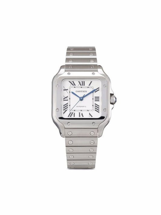 Santos De Cartier Gold dial stainless men's watch