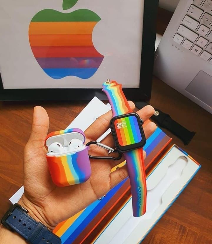 Apple i watch sereis 6 and apple airpod 2nd generation rainbow edition