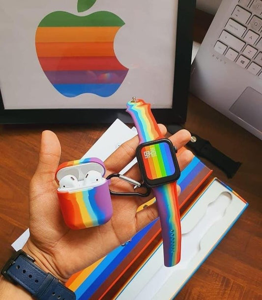 Apple i watch sereis 6 and apple airpod 2nd generation rainbow edition