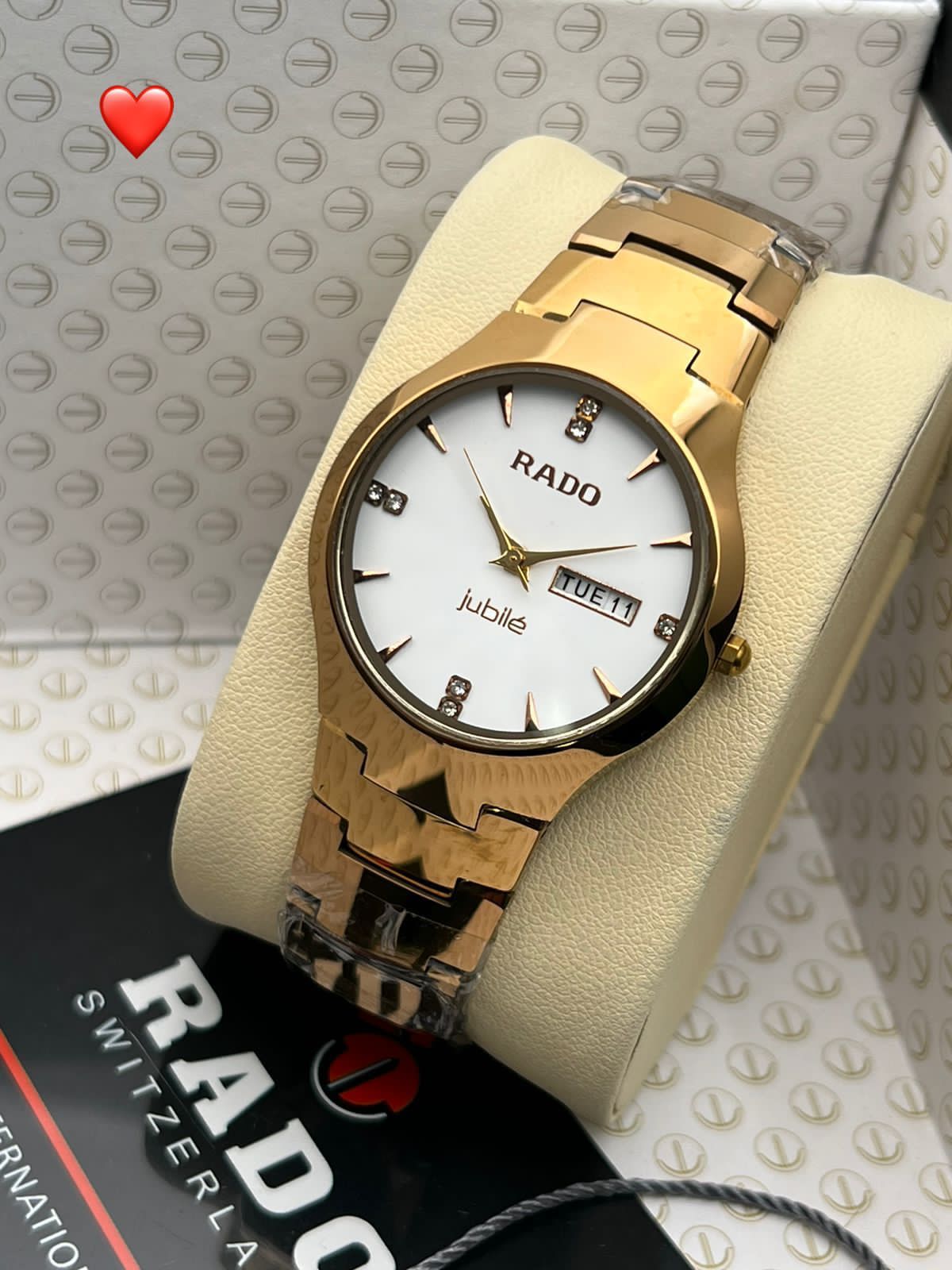 Rado jublie collection White dial gold chain men's watch