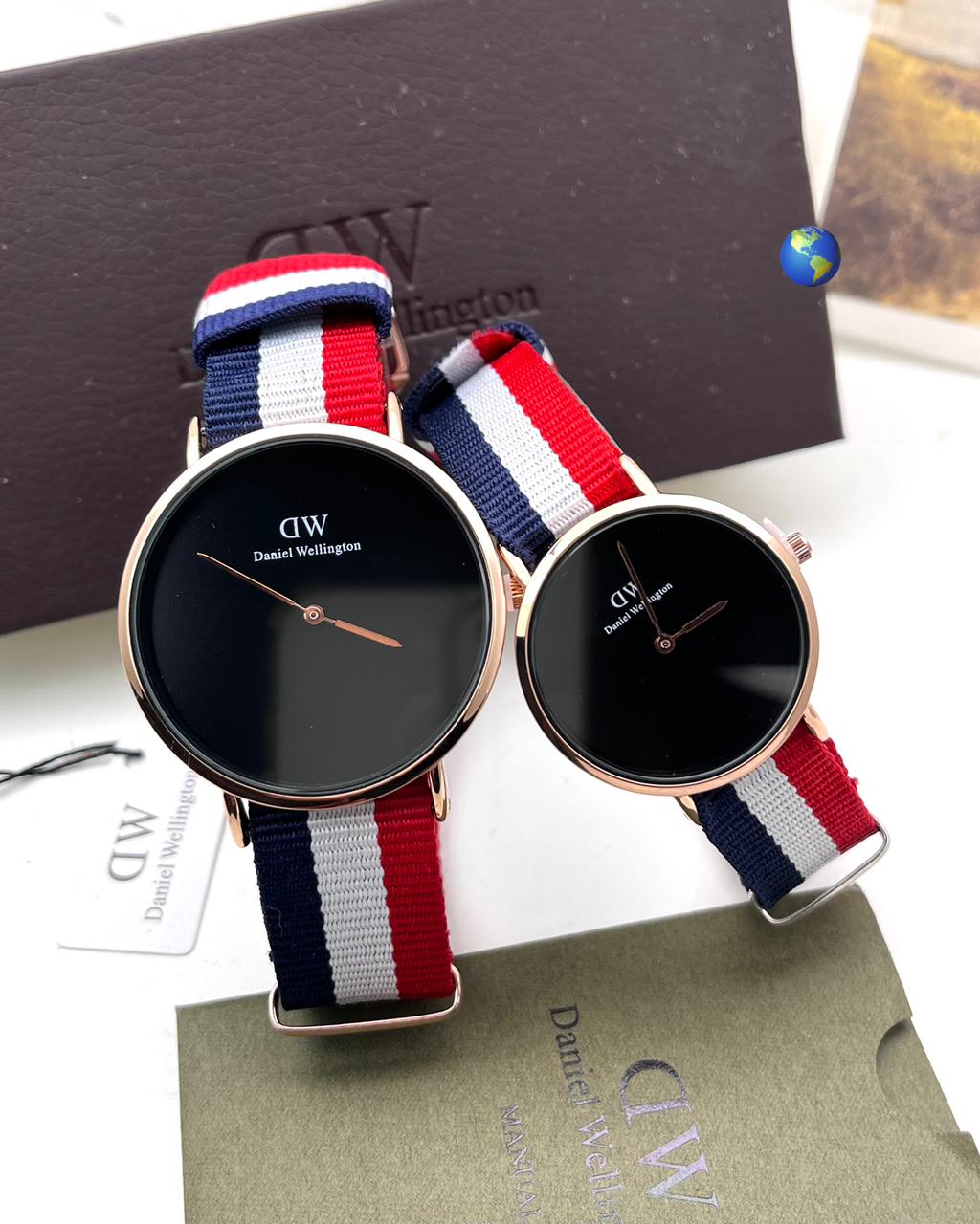 Daniel Wellington black dial belts couple watches