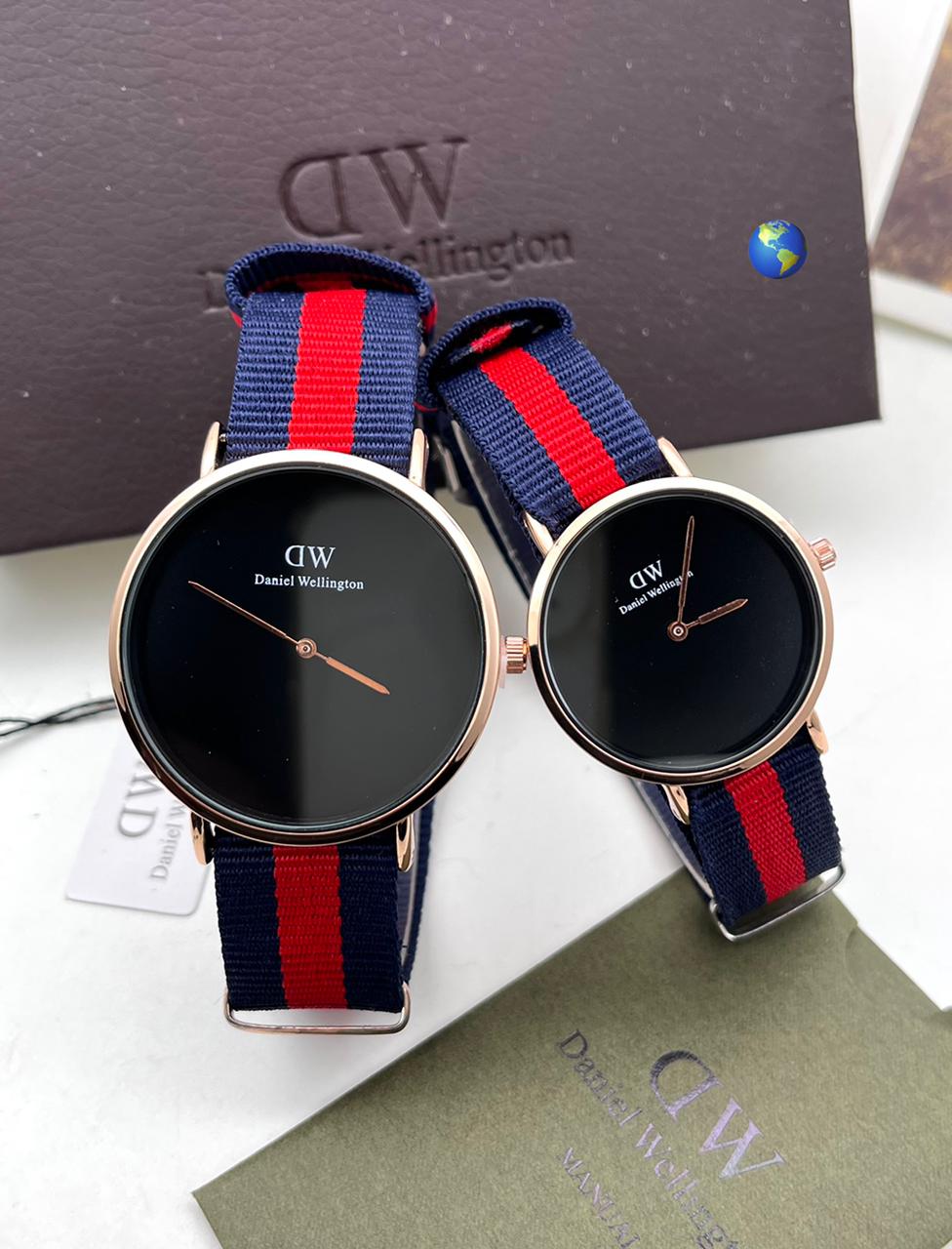 Daniel Wellington black dial belts couple watches