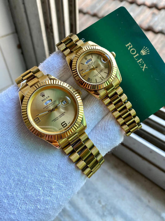 Rolex chain couple watches