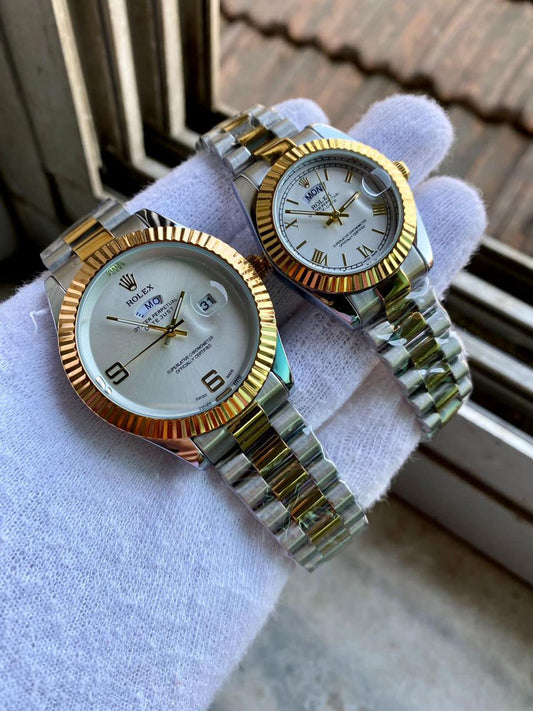 Rolex chain couple watches