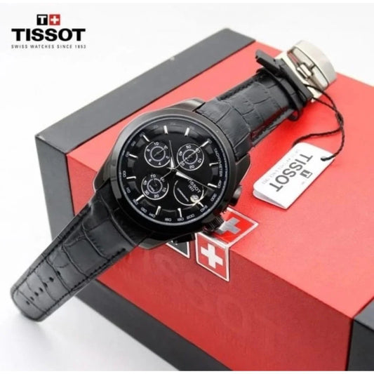 Imported Tissot Watch Chronograph Leather Belt Watch For Men