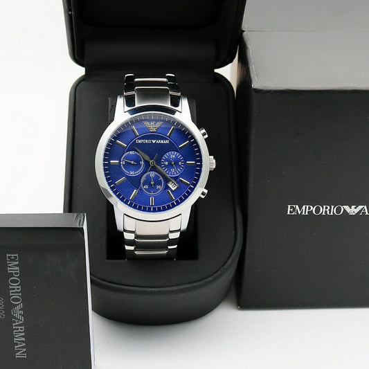 Emporio Armani AR2448 Blue dial stainless steel men's watch