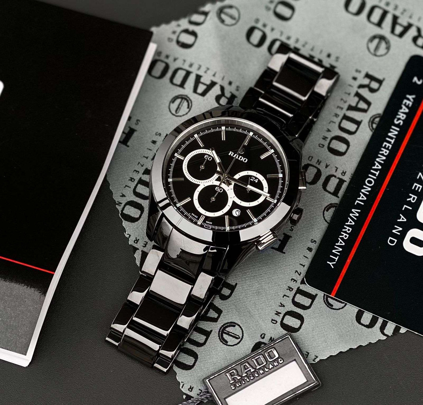 Rado hypercrome ceramic black belt for mens