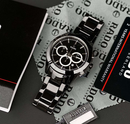 Rado hypercrome ceramic black belt for mens