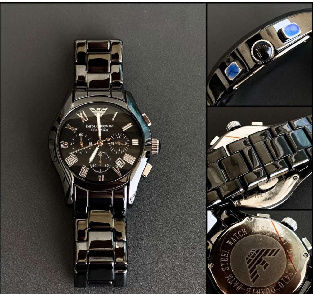 Emporio Armani Black ceramic men's watch