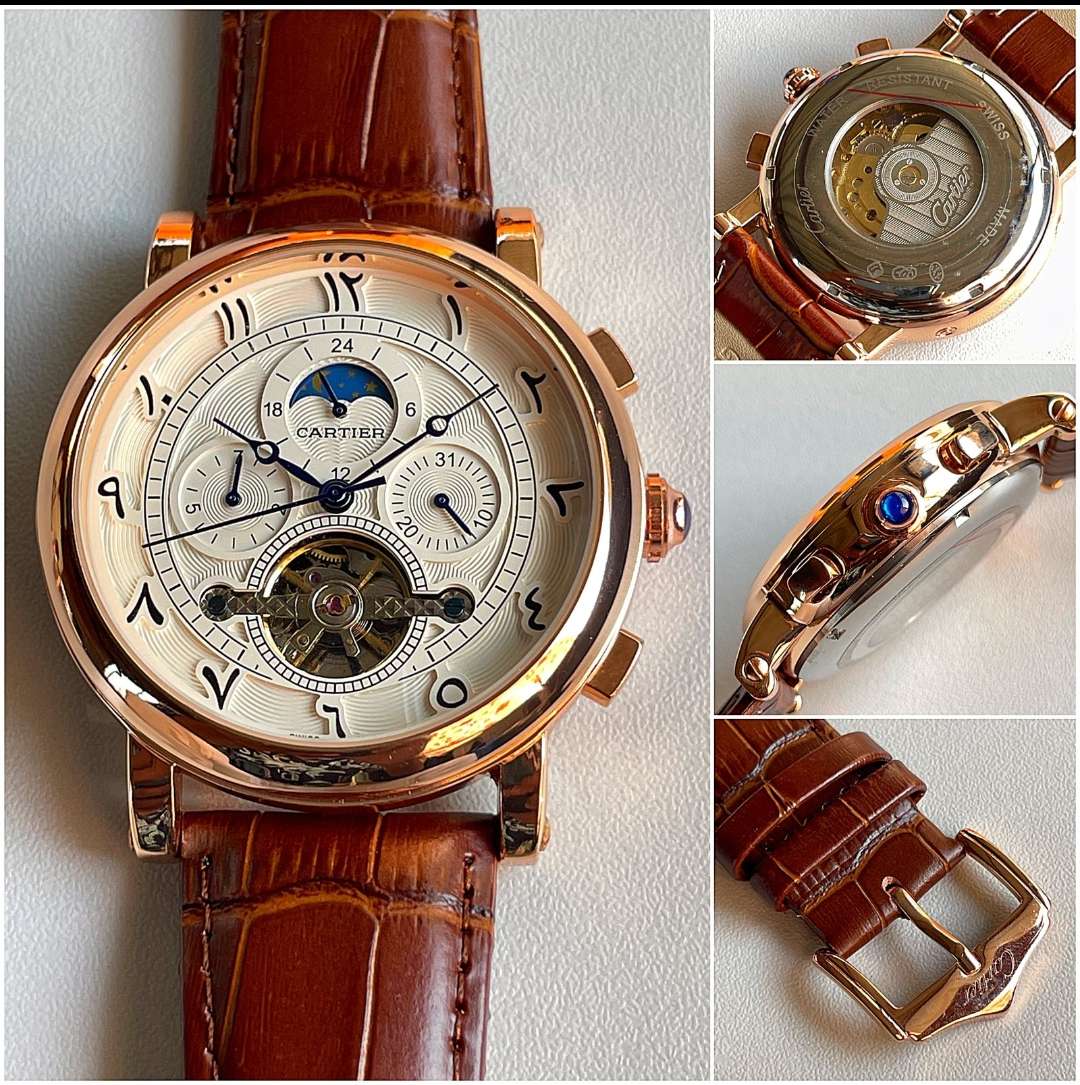 Cartier Arabic Tourbillion Classic Leather Belt watch for men's