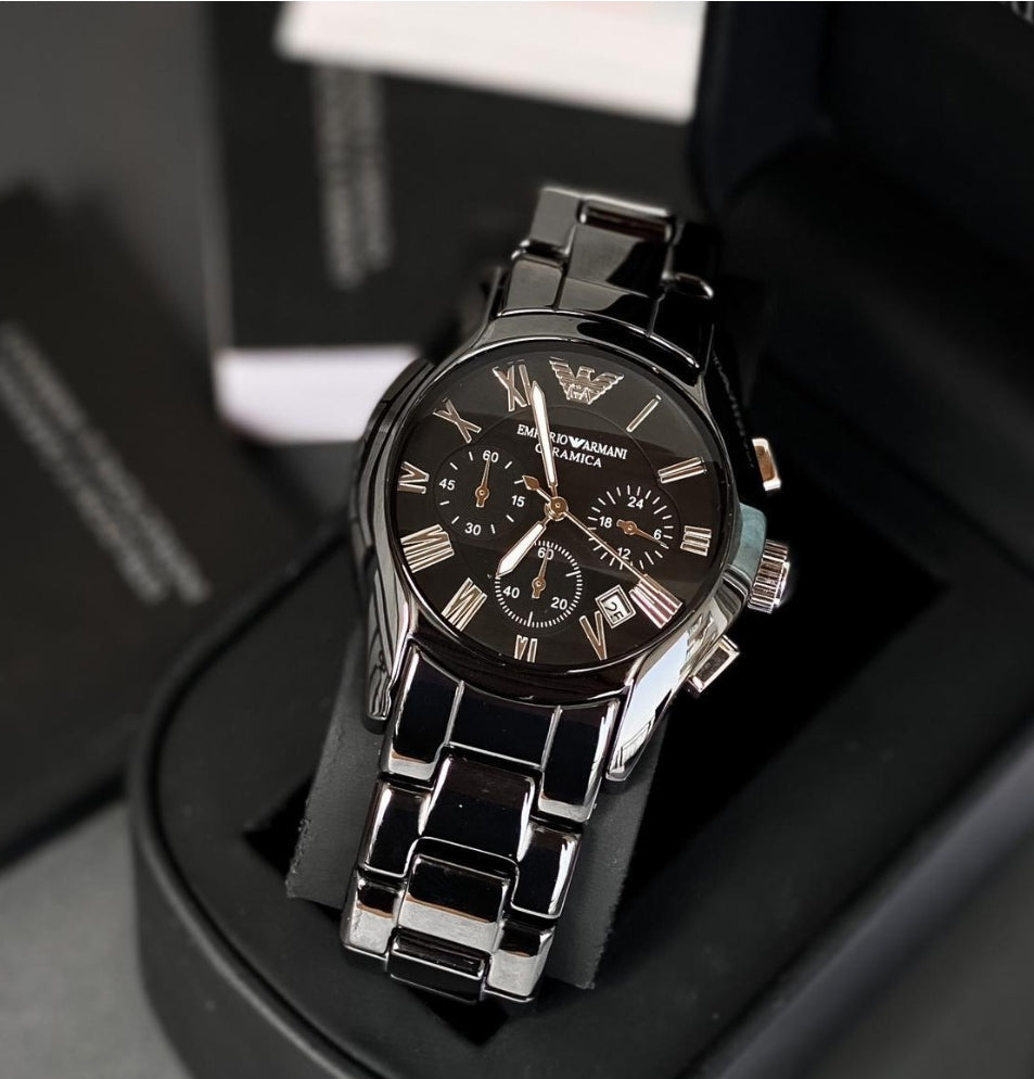 Emporio Armani Black ceramic men's watch