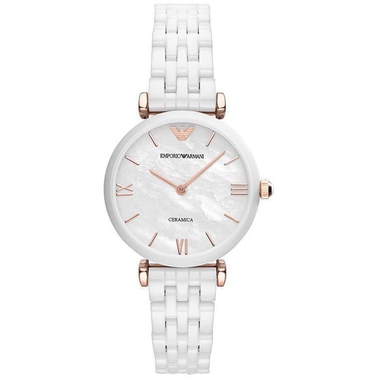 Emporio Armani White Ceramic women's watch