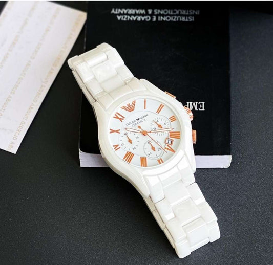 Emporio Armani White Ceramic men's watch