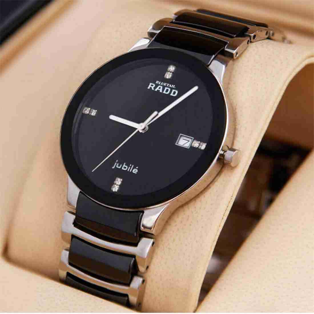 Rado Centrix Jublie collection Black dial silver chain ceramic men's watch