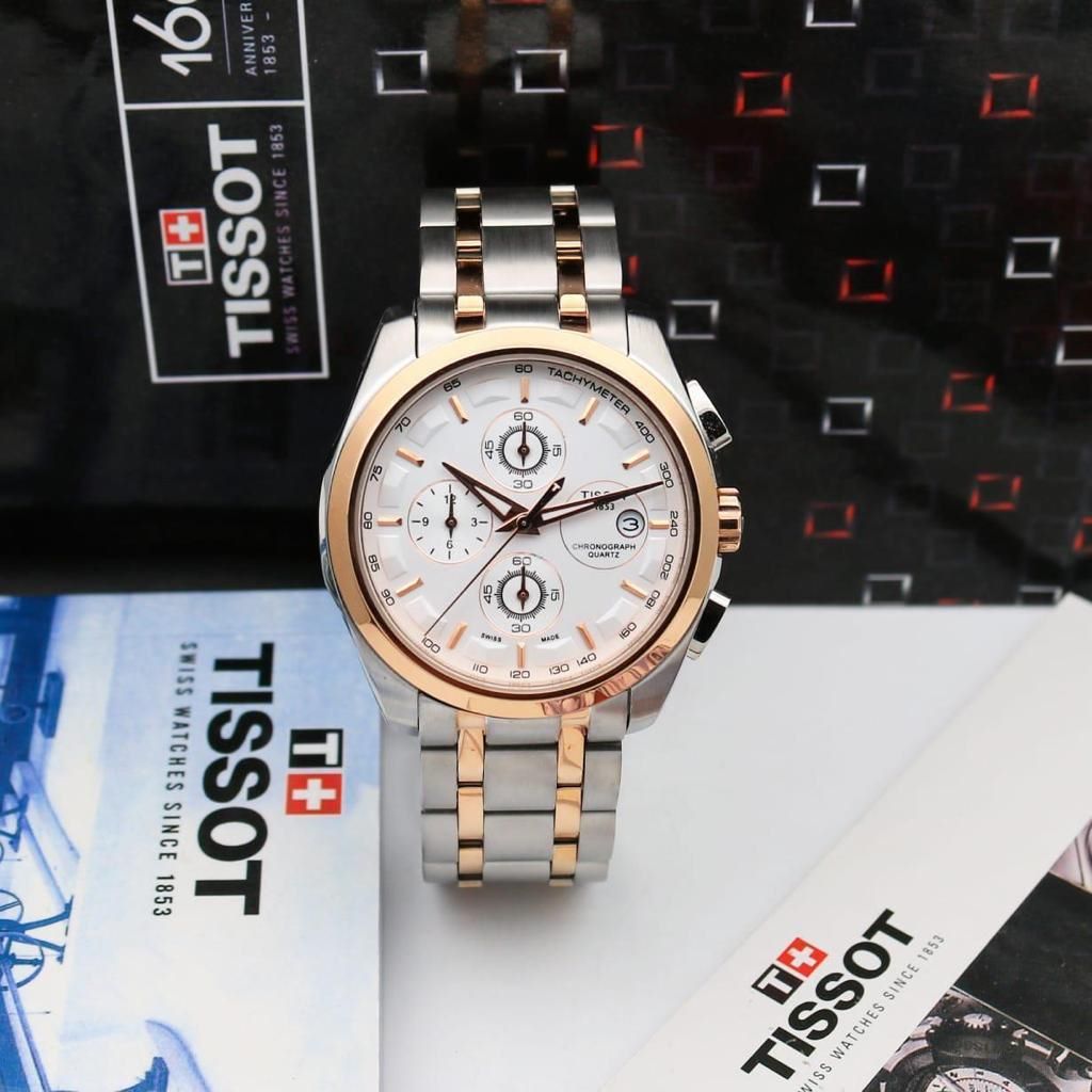 Tissot white dial stainless steel men's watch