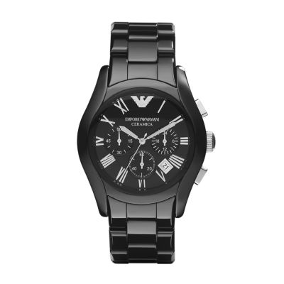 Emporio Armani Black ceramic men's watch