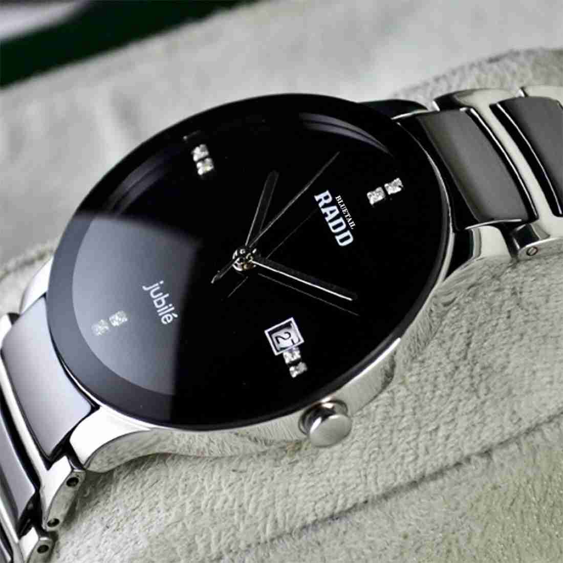 Rado Centrix Jublie collection Black dial silver chain ceramic men's watch
